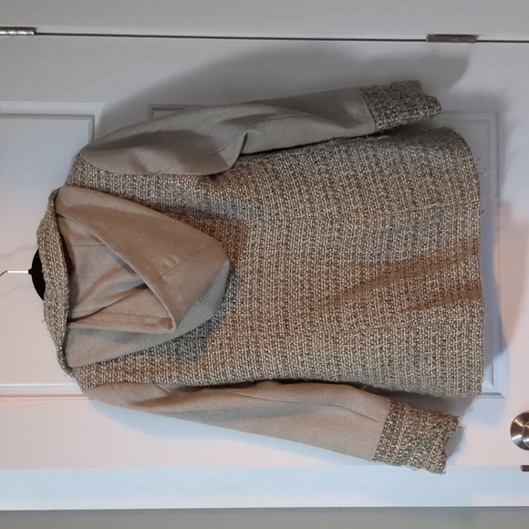 Light Grey Pea Coat with Burber Accents and Toggle front - Picture 7 of 14